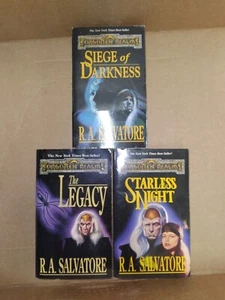 Legacy of the Drow 3 Book Set - The Legacy, Starless Night, Siege Of Darkness - Picture 1 of 14