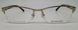 Burberry B 1277TD Gold 1145 Semi Rim Titanium Metal Eyeglasses Frame 55-17-145 - Picture 1 of 5