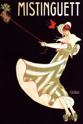 MISTINGUETT ACTRIZ FRANCESA CANTANTE FLOR SOMBRERO MODA ZAPATOS VINTAGE PÓSTER REPRO Foto 1 de 3