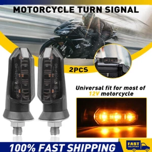 2X Motorcycle Indicators LED Turn Signal Univerasl Light Amber Blinker Lamp - Picture 1 of 11
