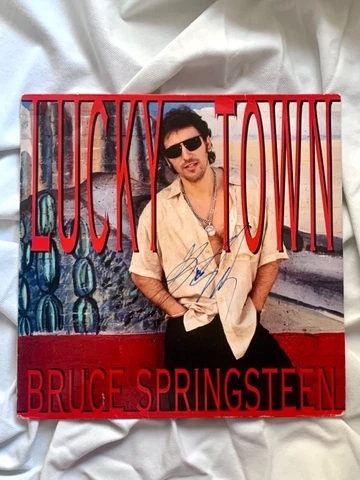 Signed BRUCE SPRINGSTEEN Lucky Town 12"LP vinyl RARE original AUTOGRAPH InPERSON Cover