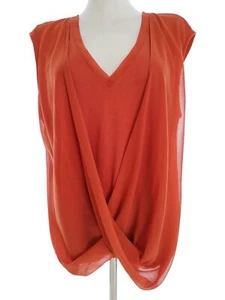 Esprit T. 40 Naranja Blusa Sin mangas Asimétrico - Imagen 1 de 5