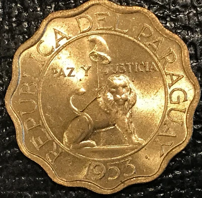 HIGH GRADE UNC 1953 PARAGUAY 15 CENTIMOS COIN-OCT512 - Image 1 of 2