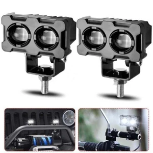 2PC LED Headlight White Hi-Lo Spot Light Driving Fog Lamp Pod ATV Motorcycle SUV - Picture 1 of 9