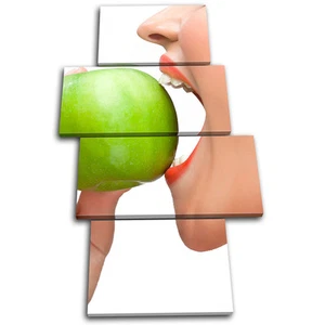 Sexy Lips Apple Food Kitchen MULTI CANVAS WALL ART Picture Print VA - Picture 1 of 1