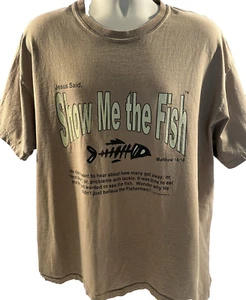 Mens Tee Shirt Show Me The Fish Size XL - Picture 1 of 4