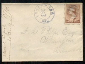1886 LED GREENWOOD + cancelación de rejilla en azul atado 2 ¢, recortado un poco a la izquierda, en muy buen estado - Imagen 1 de 1