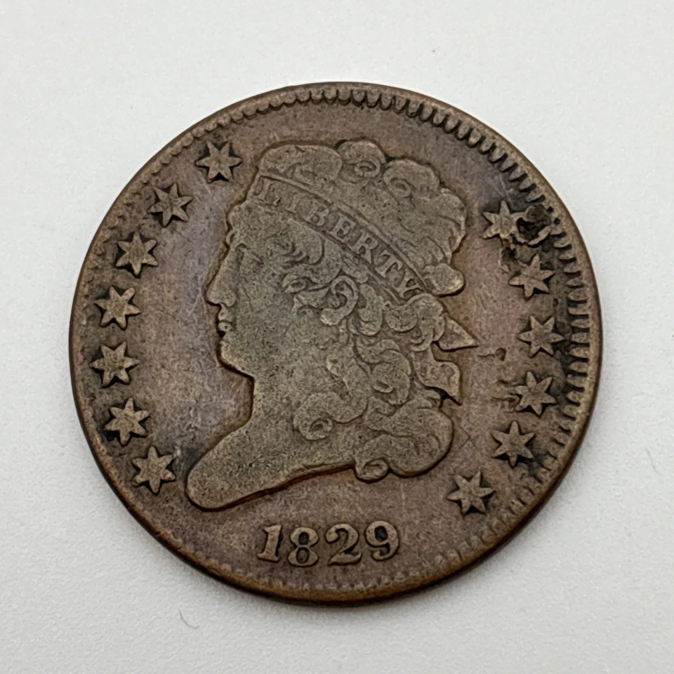 1829 Classic Head Half Cent Raw VF/XF Very Nice Coin Early United States Coin - Image 1 of 2