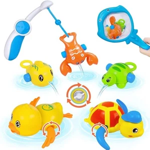 Bath Toys Fishing Games, Wind up Swimming Turtle and Duck, for... - Picture 1 of 7