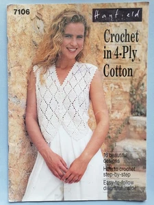 Ladies in Cotton Crochet Patterns, 16 Designs, + How to Crochet - Hayfield 7106 - Picture 1 of 8