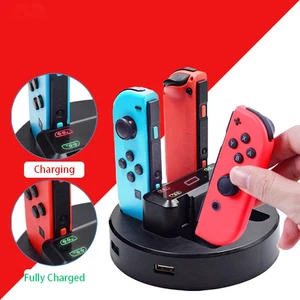 Stazione Dock Caricabatterie per Controller Nintendo Switch Ricarica 4 Joycon  - Foto 1 di 8