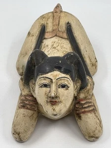 Antique Wooden Chinese Asian Woman Hand Carved & Painted Figurine/Sculpture, - Picture 1 of 14
