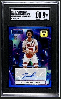 JULIAN PHILLIPS /75 Rookie Signatures BLUE Auto 2023 Recon SGC 9 Auto 10 BULLS - Image 1 of 2