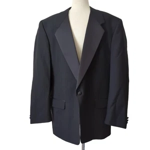 Pierre Balmain Men’s 44R Tuxedo Jacket Blazer Black Dinner 100% Wool SB Notch - Picture 1 of 10