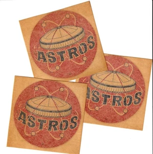 Vintage 1964 Houston Astros Dri-Mark Decal Set (3) MeyerCord Dome Logo NOS Rare - Picture 1 of 3