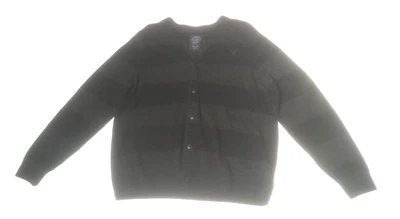 American Eagle Mens Wool Blend Cardigan Sweater Size 3XL Gray Black Wide Strps - Image 1 of 4
