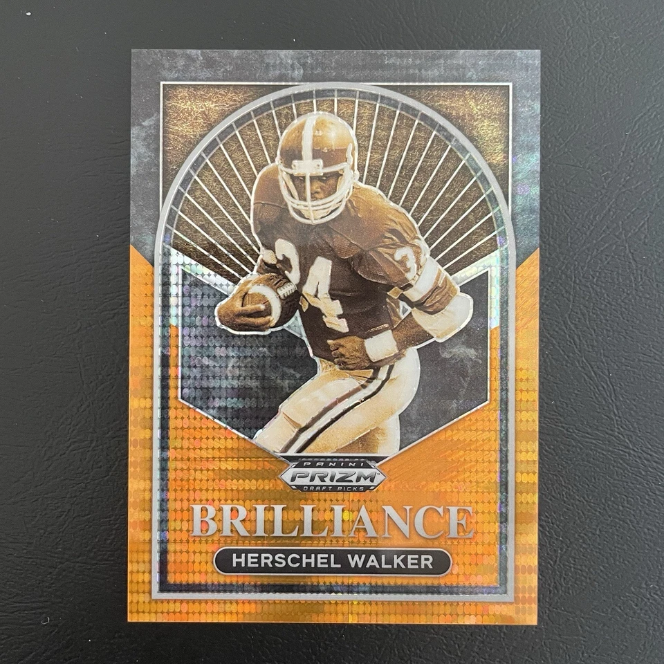 2023 Prizm Draft Picks Herschel Walker Brilliance Orange Pulsar SP /49 - Image 1 of 4