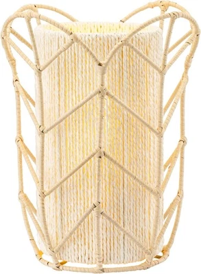 O'Bright Weaver - Lámpara de mesa tejida artesanalmente de ratán, lámpara de noche decorativa, E2 Foto 1 de 4