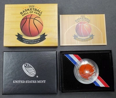 2020 Basketball Hall of Fame Colorized Proof Half Dollar OGP COA - Image 1 of 4