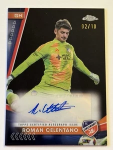 2024 Topps Chrome MLS Soccer Roman Celentano Black Refractor Auto 2/10 SP #CA-RC - Bild 1 von 2