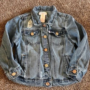 Tommy Bahama Kids Denim Jacket Distressed Button Up Size 6X Unisex - Picture 1 of 4