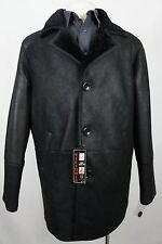 Men New 100% Genuine Real Shearling Leather Sheepskin Jacket Trench Coat S-6XL