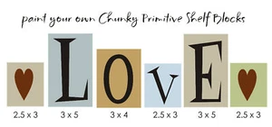 Schablone Liebe Prim Herzen Grob Block Land Familie Haus Kunst Handwerk Zum Selbermachen Schilder - Bild 1 von 6