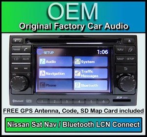 Nissan Qashqai Sat Nav car stereo + Map SD Card, LCN Connect CD player radio - Picture 1 of 4