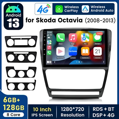 für Skoda Octavia 2013-2018 Auto Stereo DAB+Radio GPS Sat Nav BT Android CarPlay - Bild 1 von 4