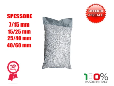 Ciottoli marmo Bianco Carrara 25 kg sassi pietre arredo vasi e giardino VARIE MS