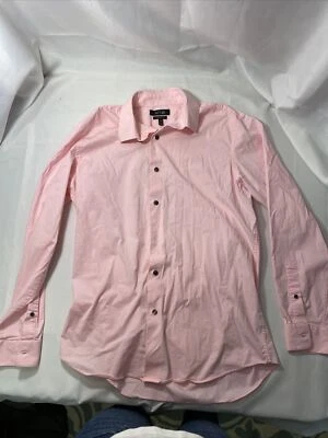 Apt. 9 Camisa Para Hombres Rosa Salmón Camisa Abotonada Carrera Informal Calce Ajustado Elastizada Foto 1 de 4