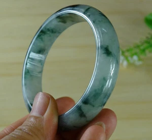 Certified Handcraft Green Grade A Jade Jadeite Bangle Bracelet 57 MM B-186-8 - Picture 1 of 7