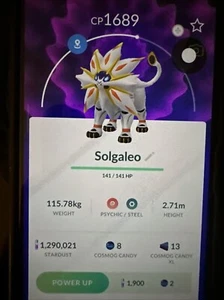 Solgaleo (Cosmog Evolution) Pokemon Trade Go ✨registrado o 1 millón Stardust - Imagen 1 de 1
