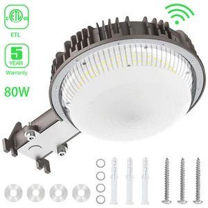 80W 9600LM LED Barn Light 5000K Outdoor Yard Lights with Dusk to Dawn Photocell - Picture 1 of 12