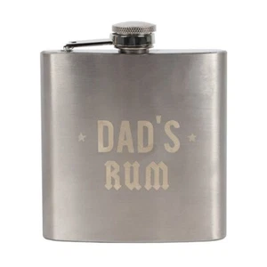Hip Flask Dad's Rum Stainless Steel Gift Boxed Present Fathers Day Christmas Dad - Picture 1 of 5