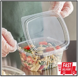 PICK YOUR TYPE Bulk Hinged Lid Deli Container RPET Take Away Fast Food Plastic - Picture 1 of 4