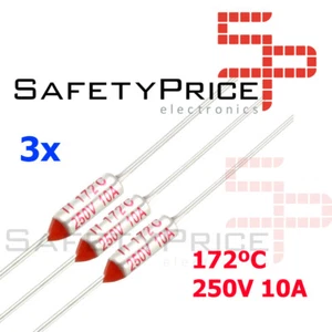 3x THERMAL FUSE FUSIBLE TERMICO TF 172C 250V 10A 172ºC RY-172 REF0223 - Bild 1 von 1