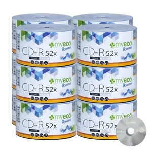 600 Pack MyEco CD-R CDR 52X 700MB 80Min Economy Logo Blank Recordable Media Disc - Afbeelding 1 van 3