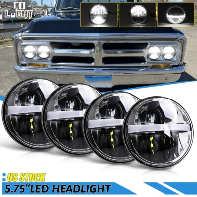 4x Faros LED redondos de 5,75" 5-3/4" para camioneta GMC C15/C1500 1961-1972 C2500 Foto 1 de 4