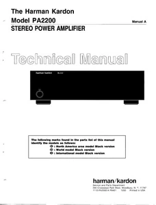 Service Manual-Anleitung für Harman Kardon PA 2200  - Bild 1 von 1