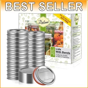 Master Your Canning with 144Pcs Wide Mouth Lids & Rings for Kitchen Freshness - Picture 1 of 9