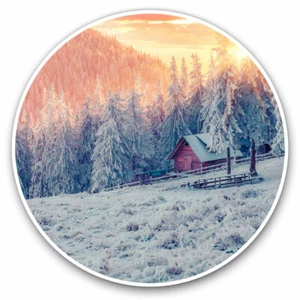 2 x Vinyl Stickers 20cm - Winter Sunset Landscape Mountain  Cool Gift #16745 - Afbeelding 1 van 9