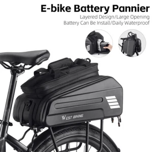 Fahrrad Heckständer Sitztasche E-Bike Batterie Aufbewahrungstasche Kofferraumkoffer Wasserdicht - Bild 1 von 22