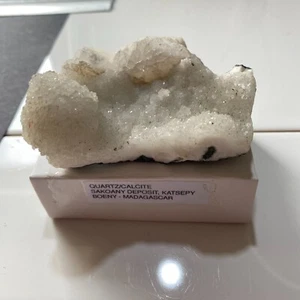 QUARTZ WITH CALCITE UNUSUAL SPECIMEN FROM SAKAONY DEPOSIT MADAGASCAR 117g MF6670 - Picture 1 of 12