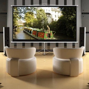 Matte White Tripod Projector Screen HD Home Cinema Projector Screen uk - Picture 1 of 15