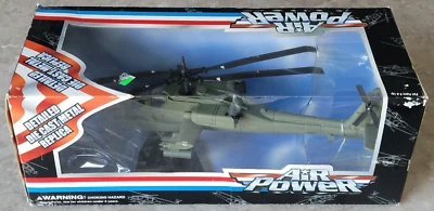 Huge Vintage New Toy Zone Air Power Diecast 1:40 AH-64 Apache Attack Helicopter - Image 1 of 4
