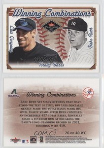 2001 Fleer Platinum Winning Combinations Blue Retail Luis Gonzalez Babe Ruth HOF