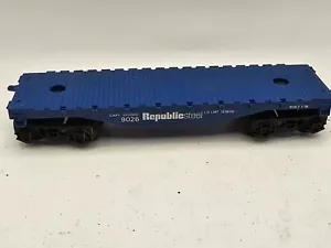 Vintage Lionel 9026 Republic Stahl Flachgondel Spur O blau Eisenbahn Triebwagen - Bild 1 von 9