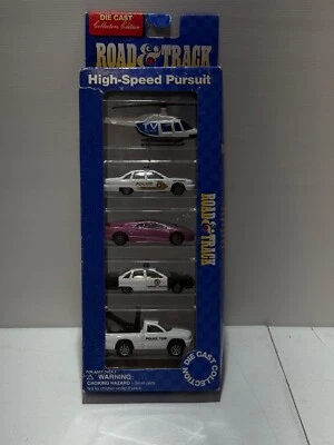 VINTAGE ROAD & TRACK POLICE HIGH SPEED PURSUIT DIE CAST CAR COLLECTION NEW - Image 1 of 4