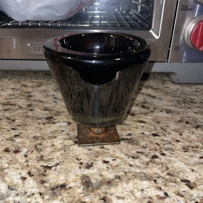 CÁLIZ CORTO DE VIDRIO VERDE JAN BARBOGLIO Retirado Foto 1 de 4